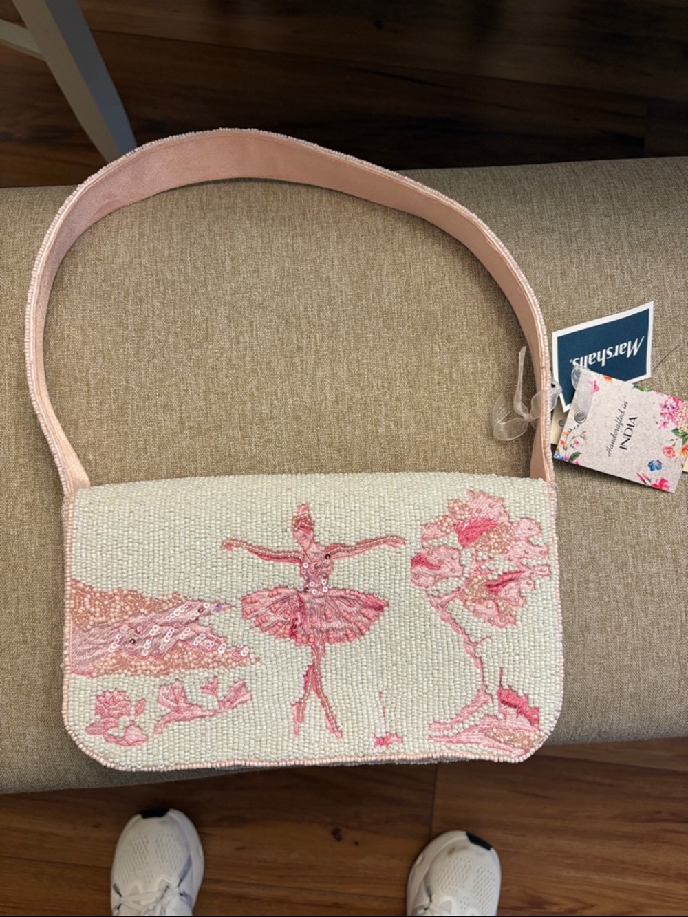 Viral Marshall’s Women’s Pink Beaded Ballerina Shoulder Bag